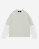 THERMAL LAYERED LONG SLEEVE T-SHIRT - MARL GREY