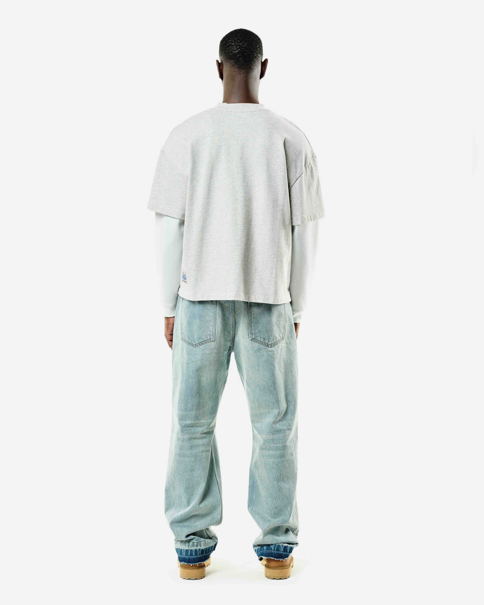 THERMAL LAYERED LONG SLEEVE T-SHIRT - MARL GREY from Summit Clothing UK
