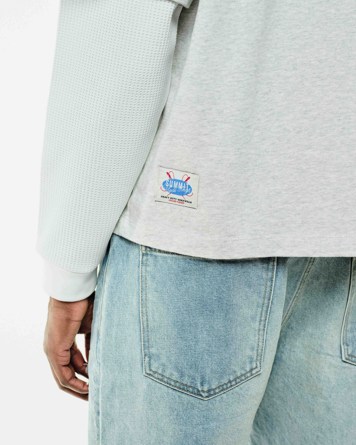 THERMAL LAYERED LONG SLEEVE T-SHIRT - MARL GREY from Summit Clothing UK