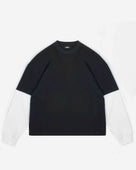 THERMAL LAYERED LONG SLEEVE T-SHIRT - VINTAGE BLACK