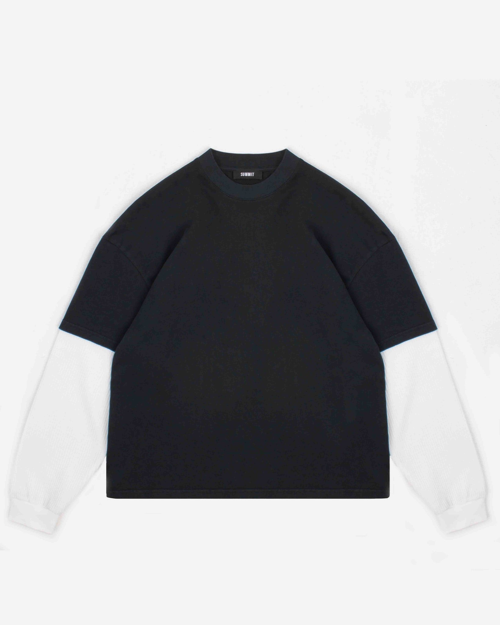THERMAL LAYERED LONG SLEEVE T-SHIRT - VINTAGE BLACK from Summit Clothing UK