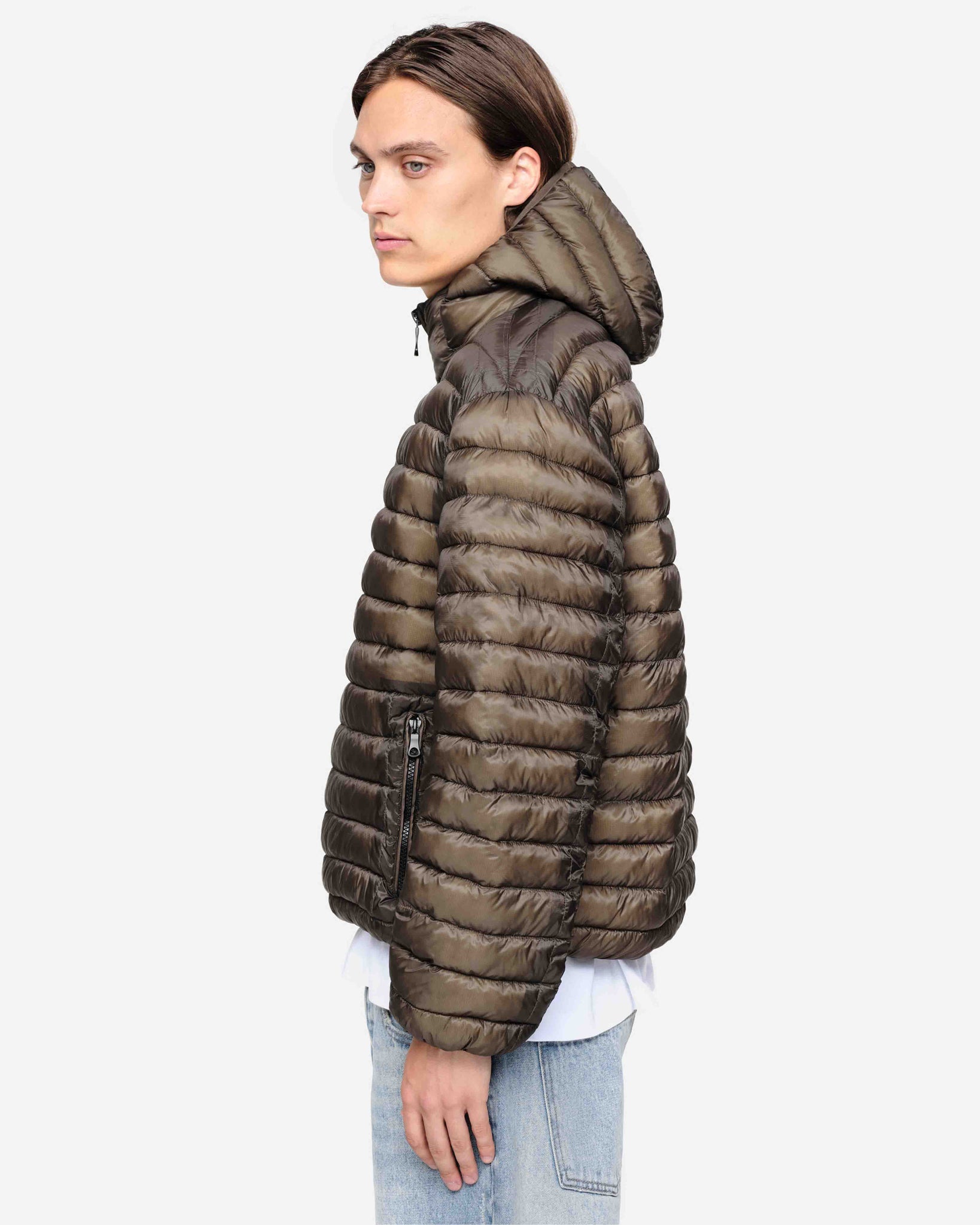 TRANSLUCENT PUFFER - OLIVE from Summit Clothing UK