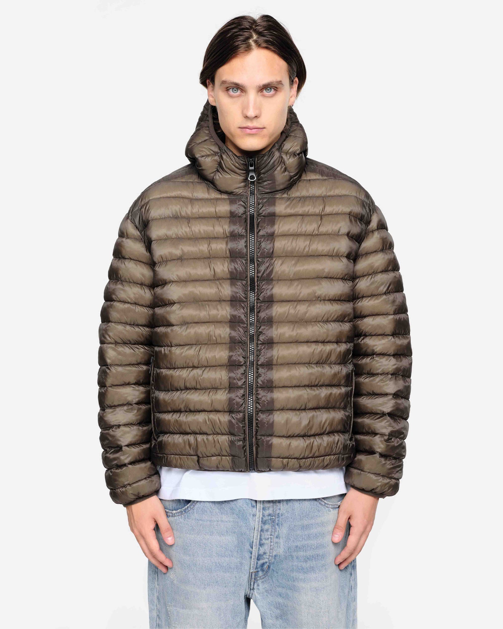 TRANSLUCENT PUFFER - OLIVE from Summit Clothing UK