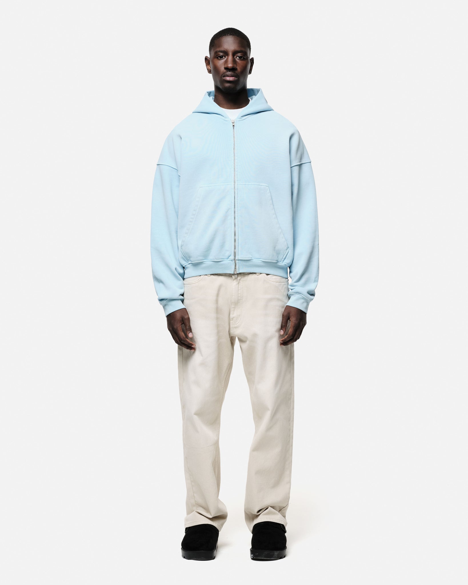 VINTAGE ZIP HOODIE - WASHED BLUE from Summit Clothing UK