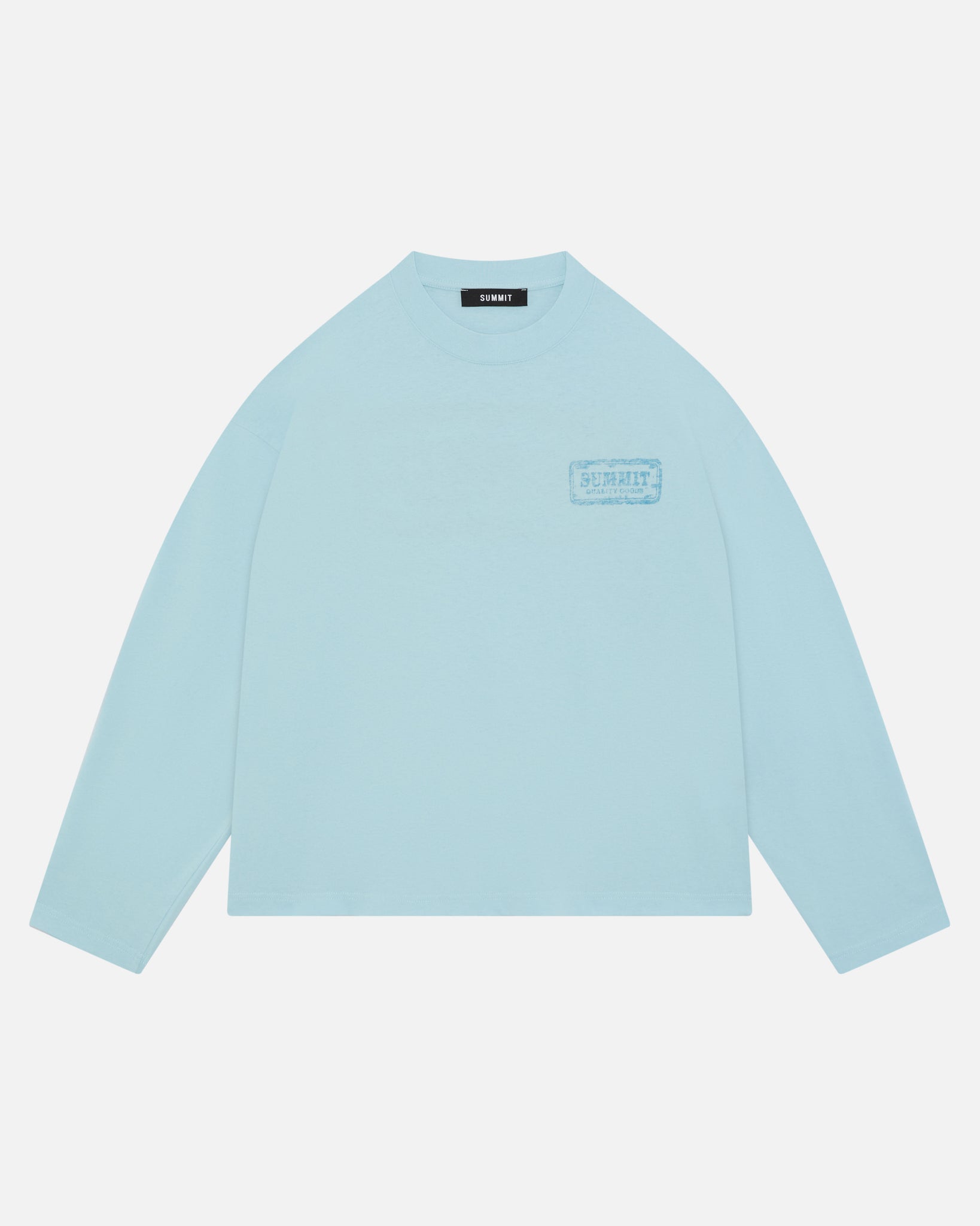 WATERCOLOUR PRINT LONG SLEEVE T-SHIRT - PALE BLUE from Summit Clothing UK
