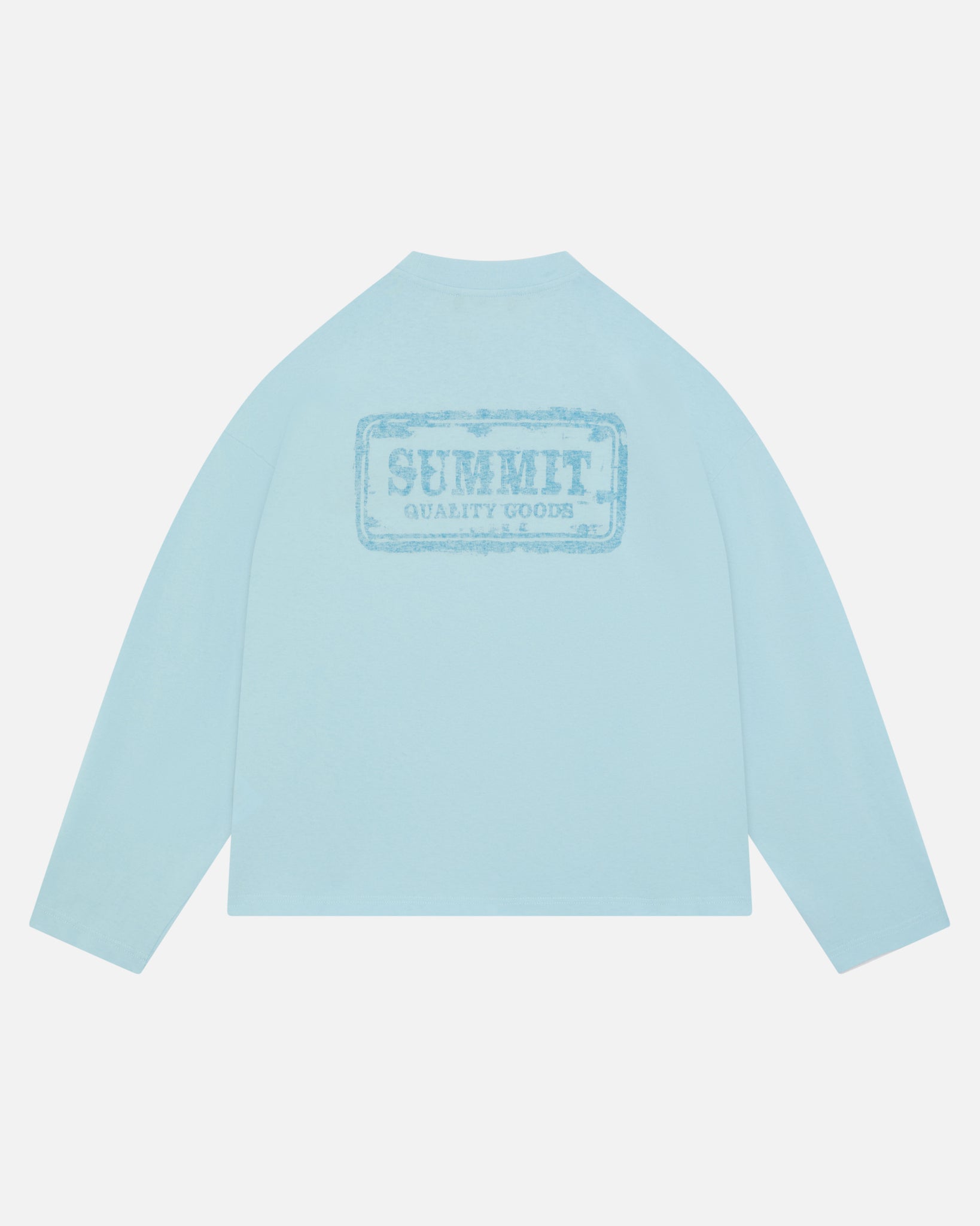 WATERCOLOUR PRINT LONG SLEEVE T-SHIRT - PALE BLUE from Summit Clothing UK