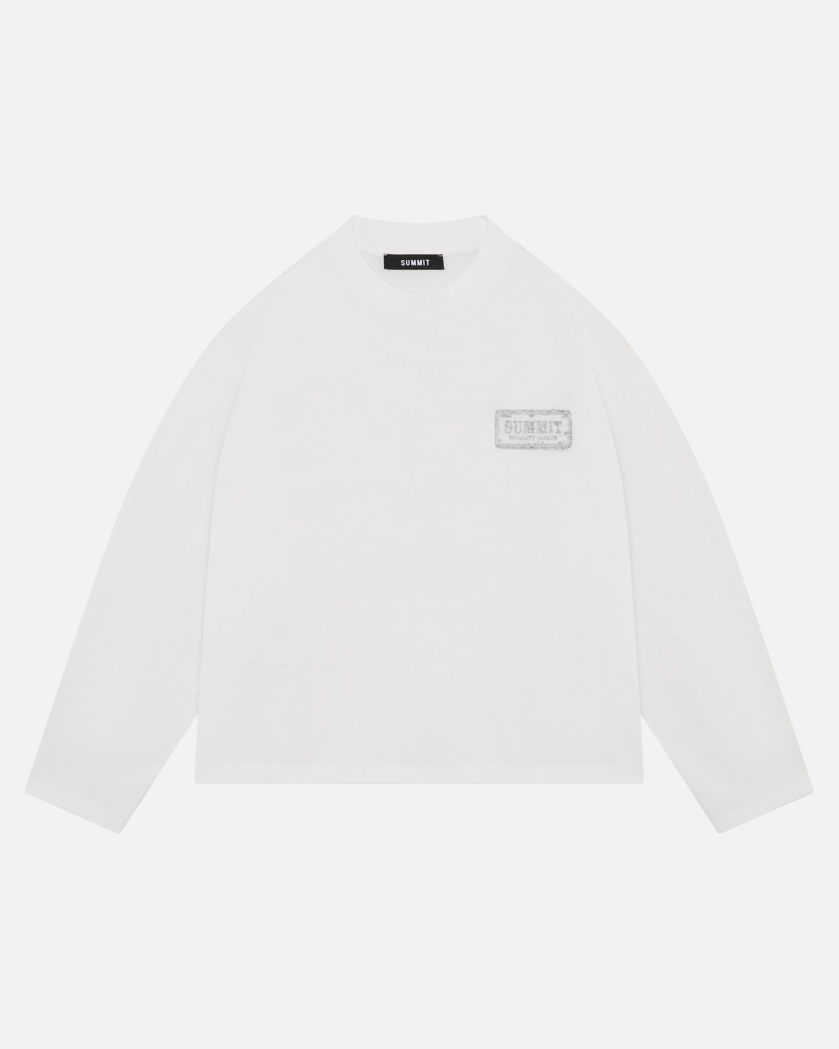WATERCOLOUR PRINT LONG SLEEVE T-SHIRT - VINTAGE WHITE from Summit Clothing UK